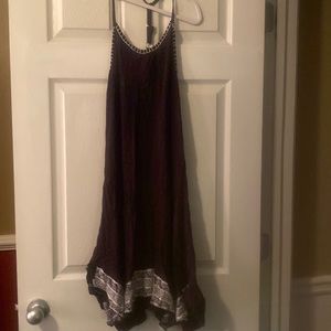 Black with white trim swim cover up